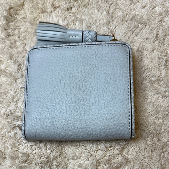 NWT Tory Burch Seltzer Blue Taylor Mini Leather Wallet with Tassel - Picture 2 of 11